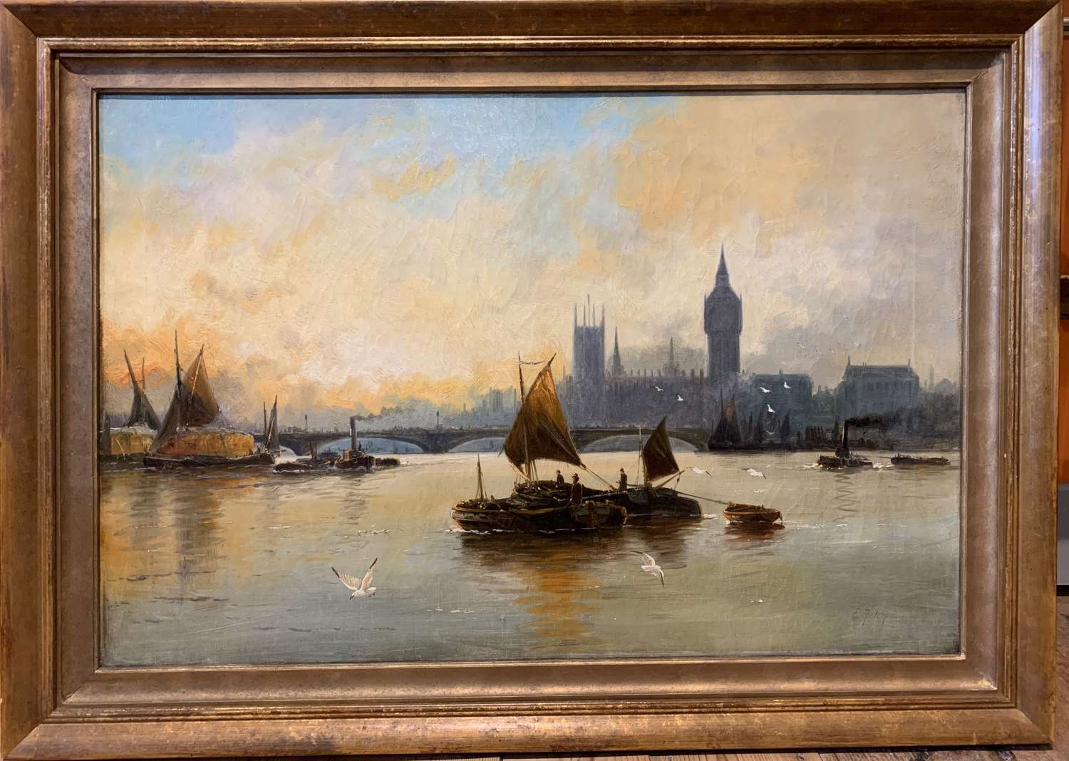 Edwin Henry Eugene Fletcher, A Pair of Oils of The Thames