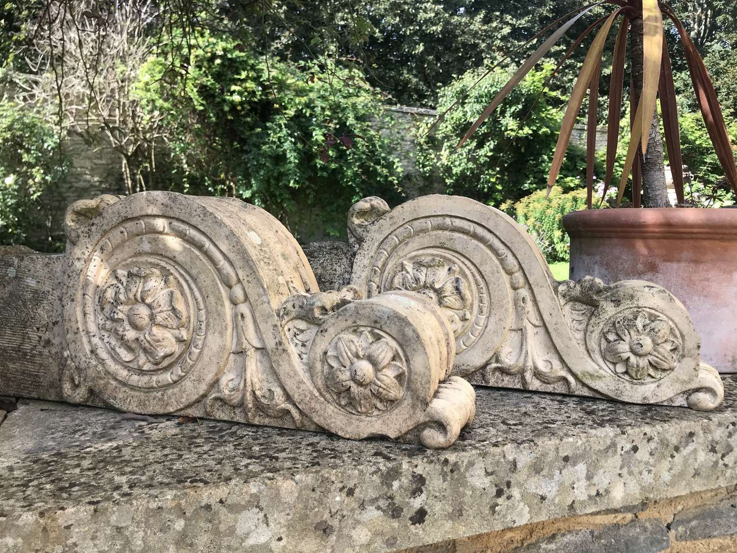 Pair of Antique Stoneware Architectural Corbels