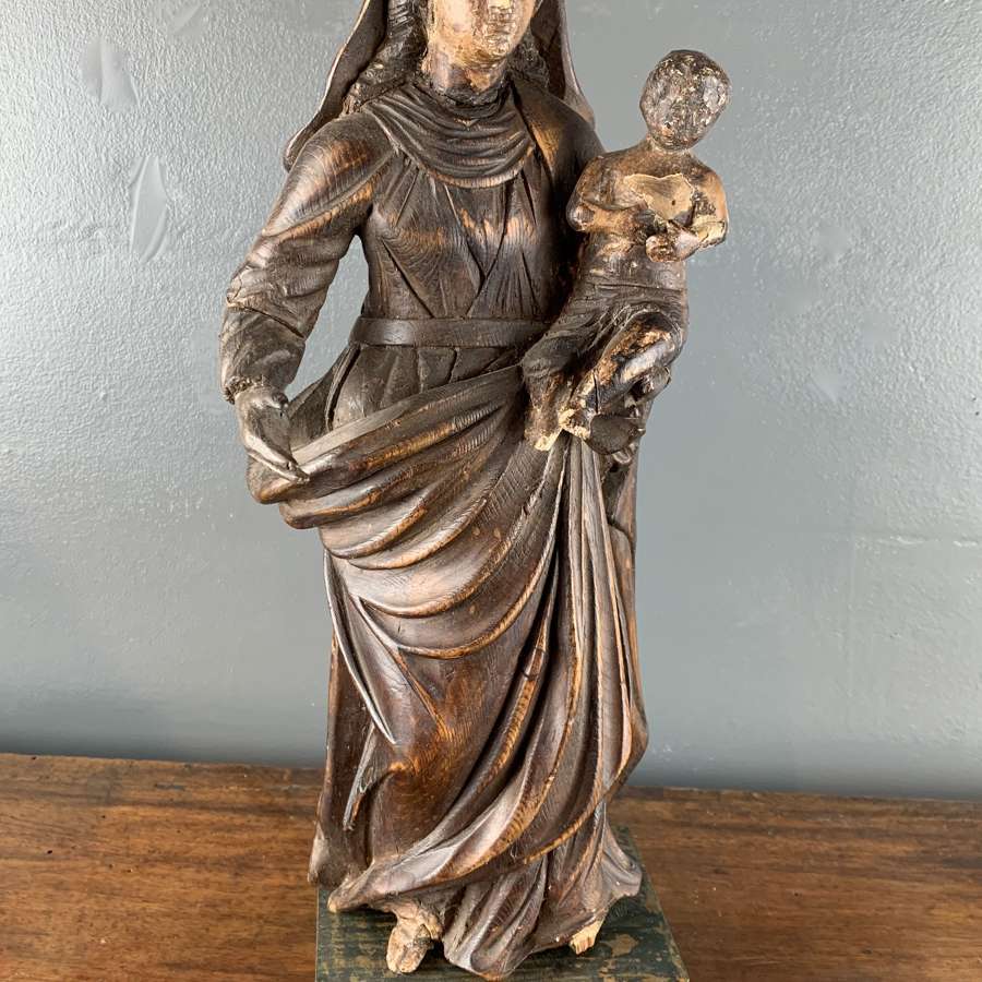 18th Century Continental carving of a Madonna and Child