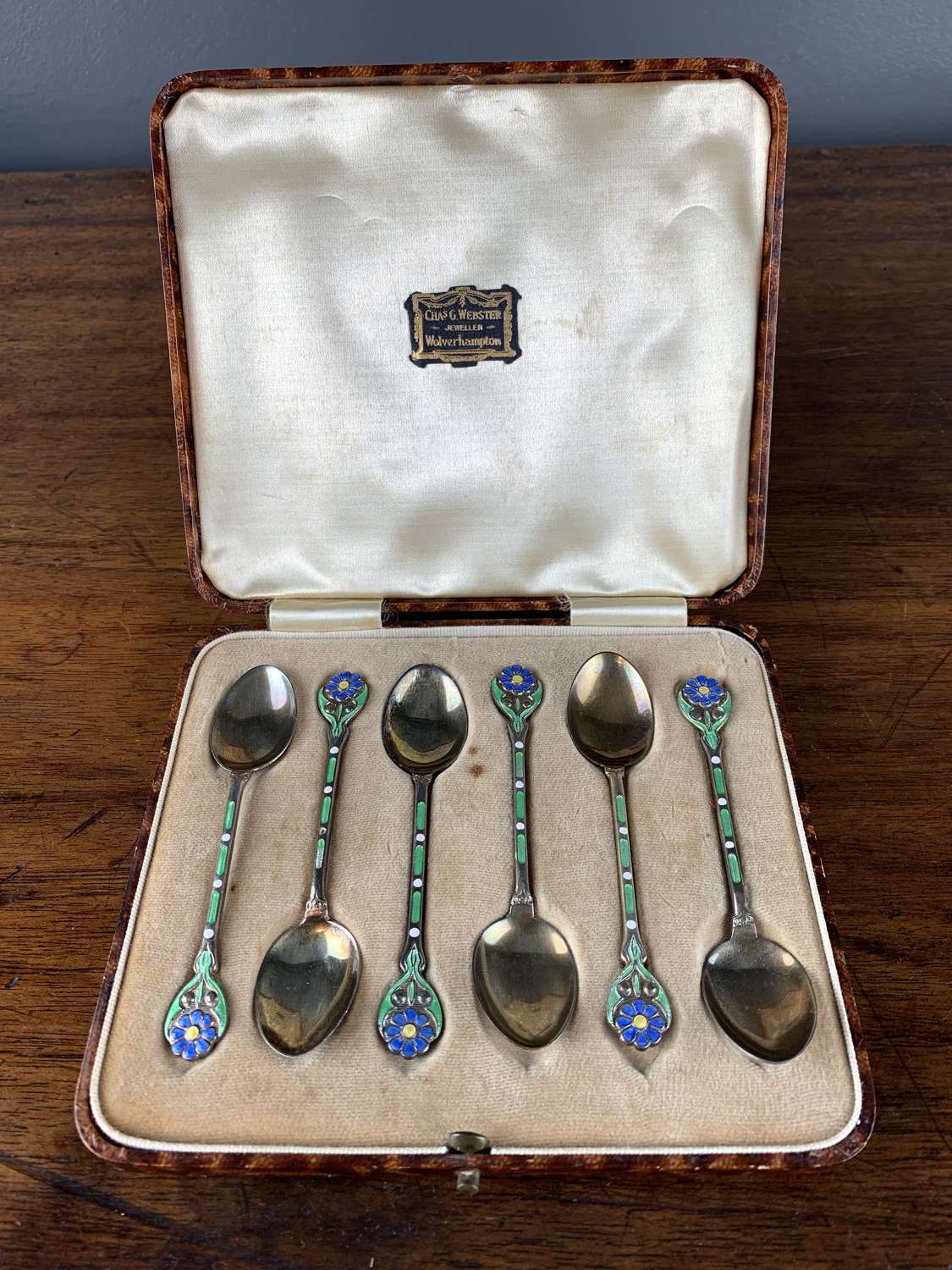 Art Nouveau Silver & Enamel Spoons
