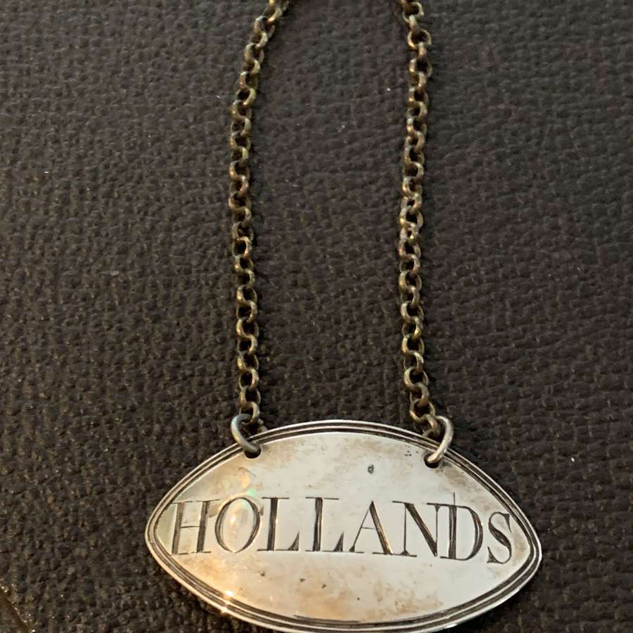 Georgian Silver Hollands Decanter Label 1792