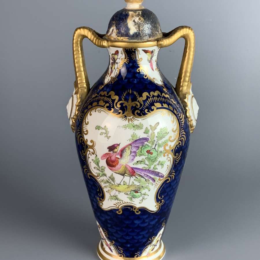 Royal Worcester Blue Scale Ground Vase & Cover 1897