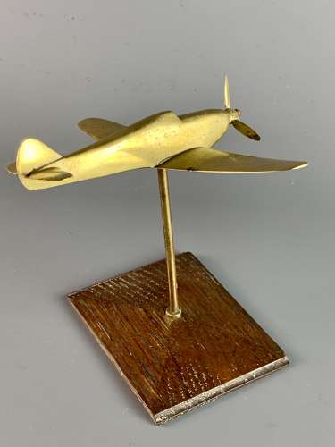 World War II Trench Art Brass Spitfire