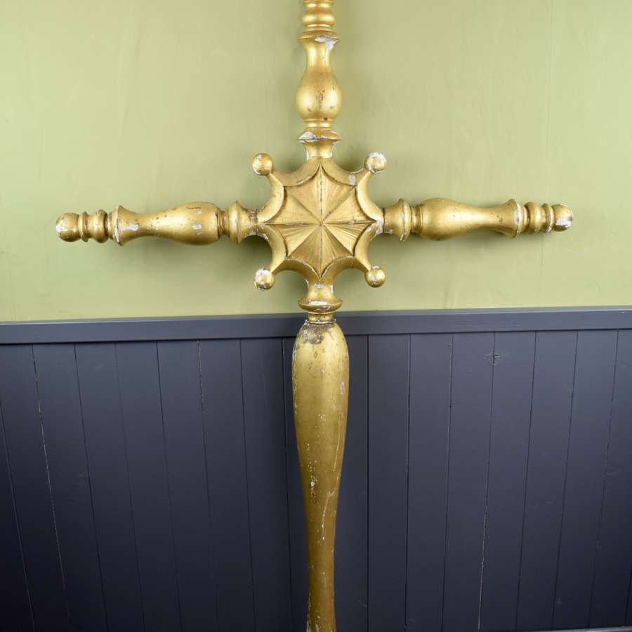 Large 19th Century Giltwood Crucifix