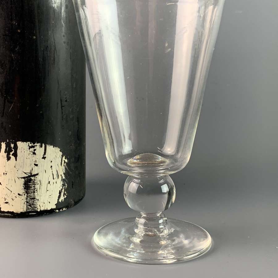 Early 19th Century Wine Glass with Ball Knop Stem
