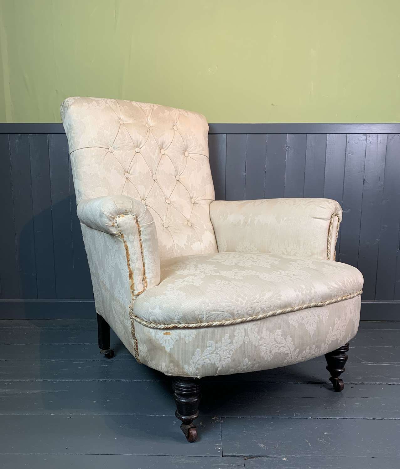 Victorian Button Back Armchair of Country House Proportions