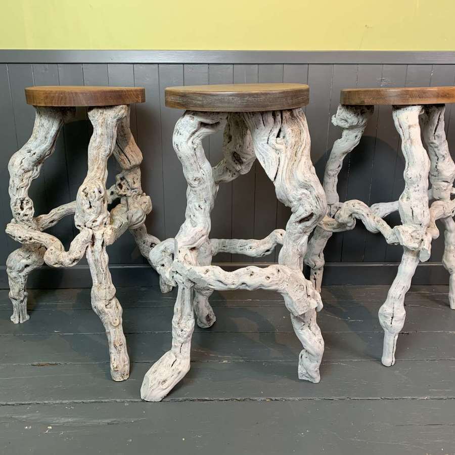 Vintage French Grape Vine Stools / Stands