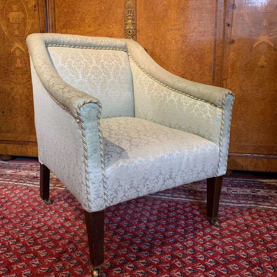 Edwardian Damask Upholstered Armchair