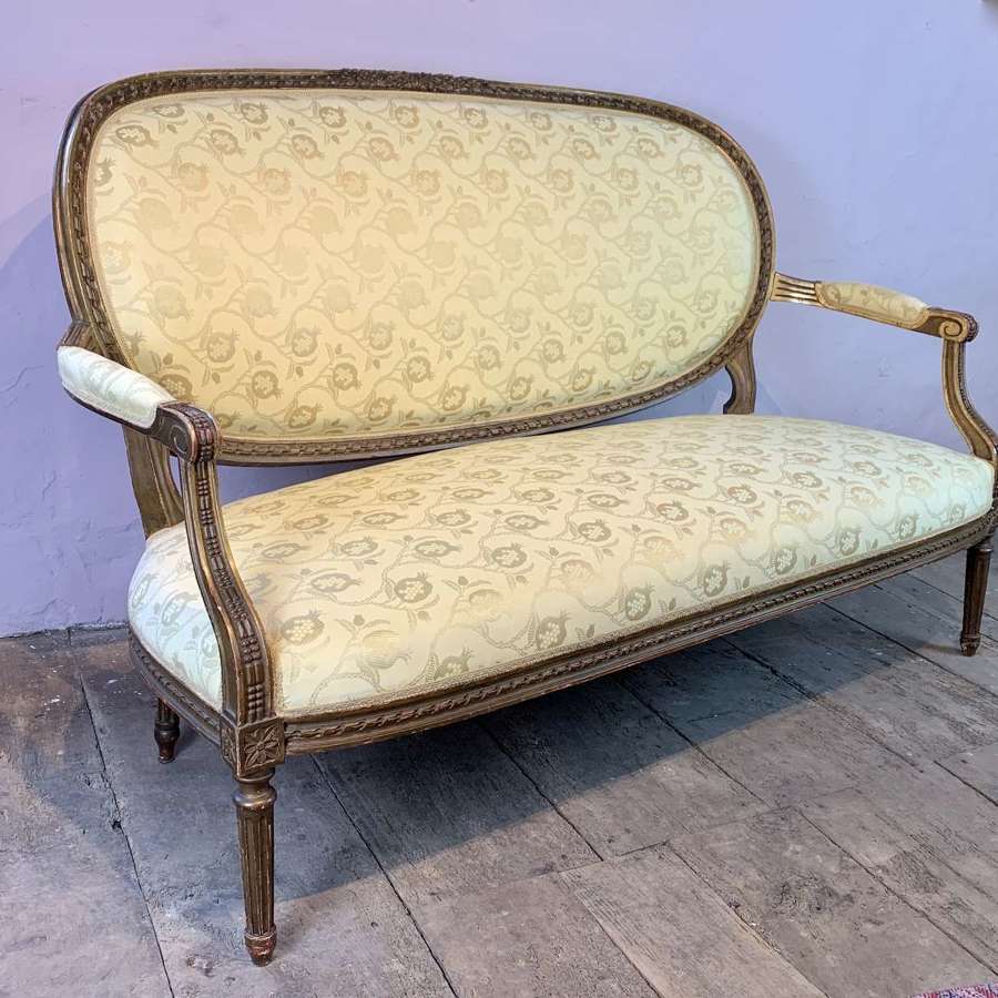 Antique French Louis XVI Revival Giltwood Canapé / Sofa