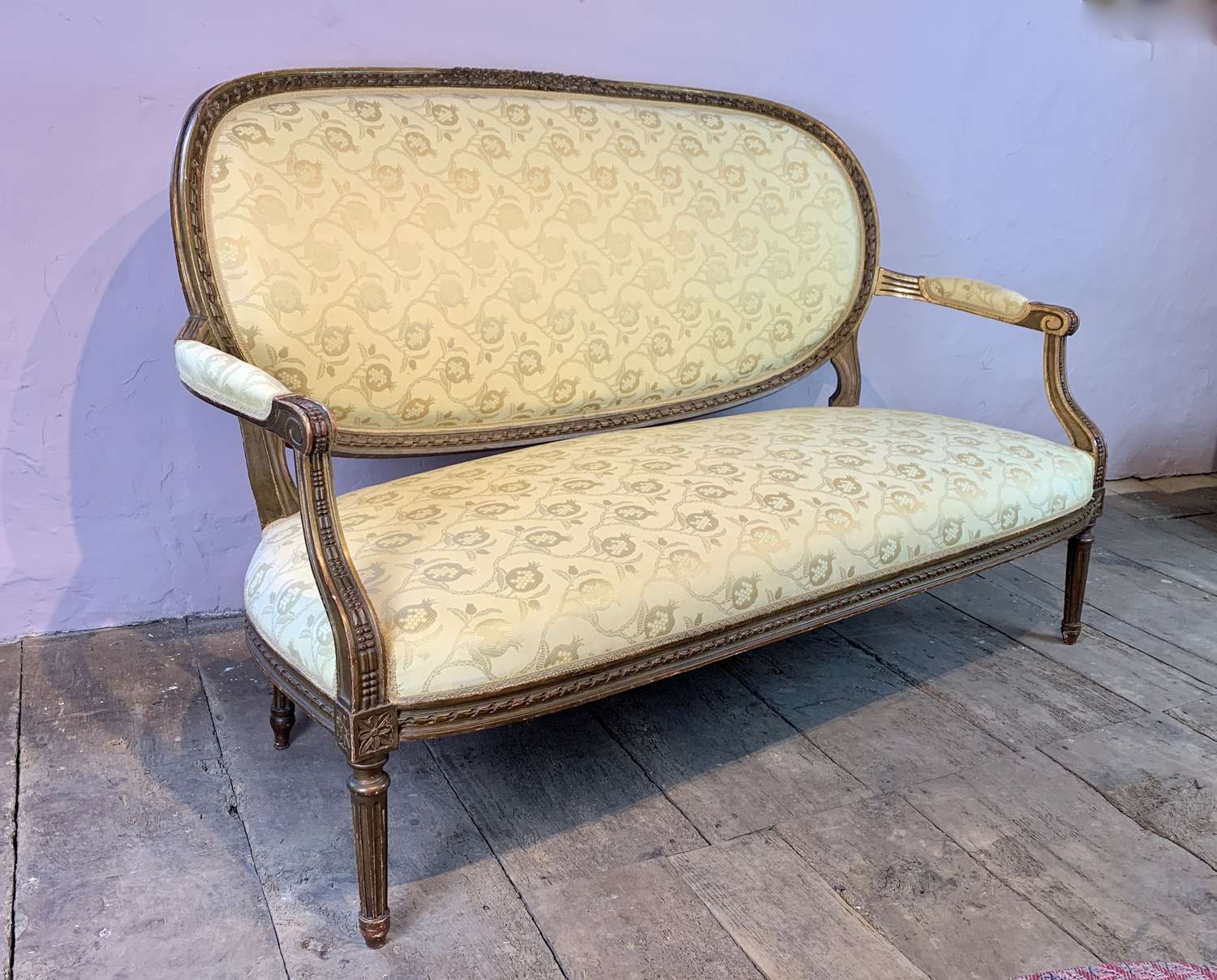 Antique French Louis XVI Revival Giltwood Canapé / Sofa
