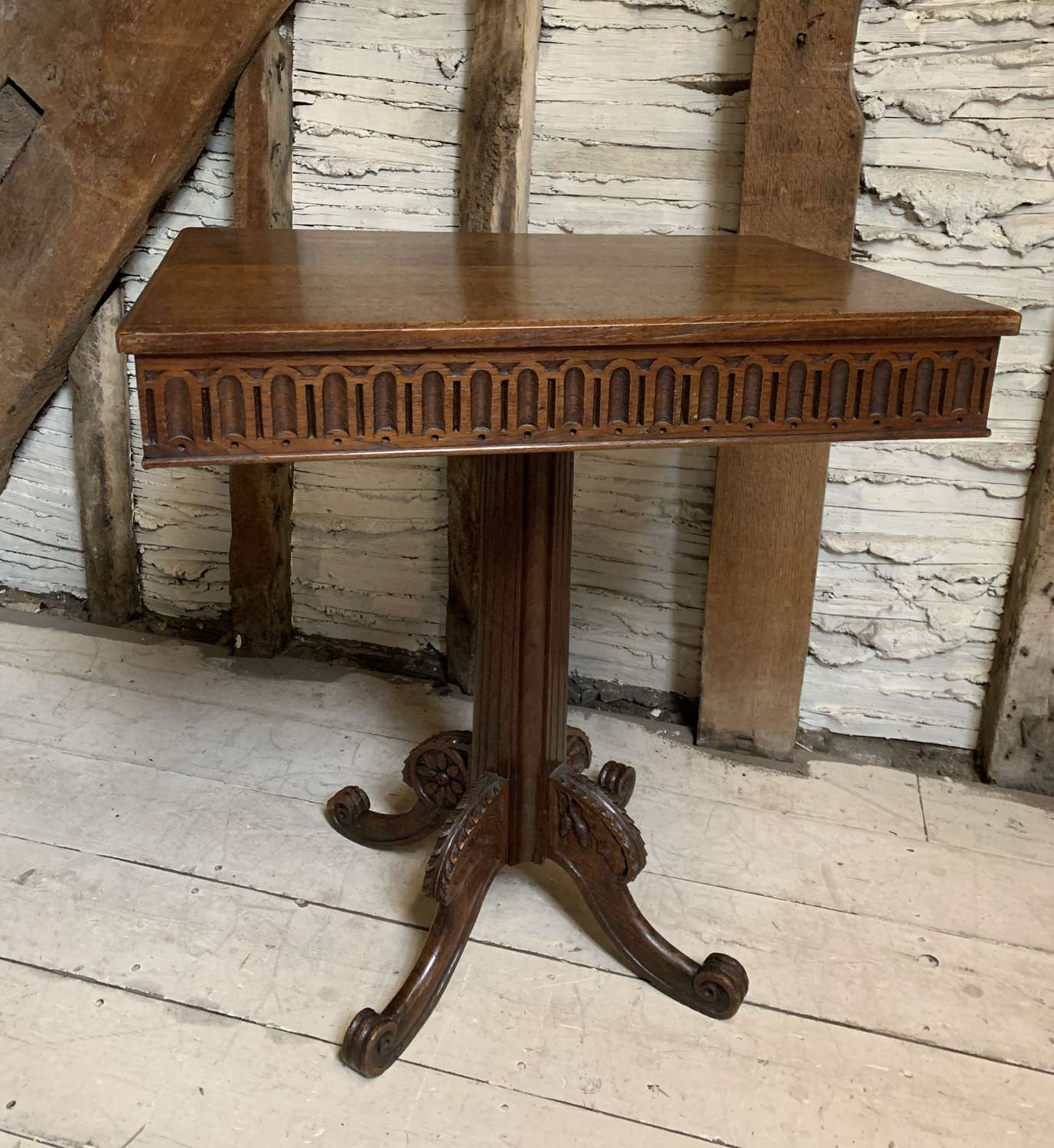 Victorian Carved Oak Occasional Table