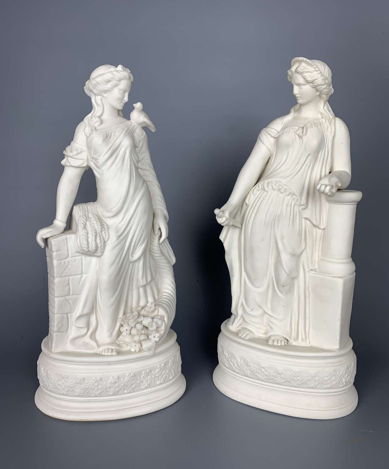 Pair of Victorian James Wilson Parian Figures