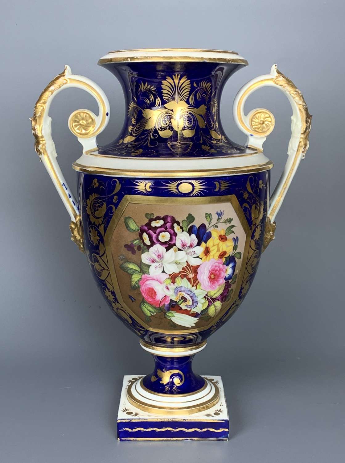 Bloor Derby Twin Handled Porcelain Vase circa 1830