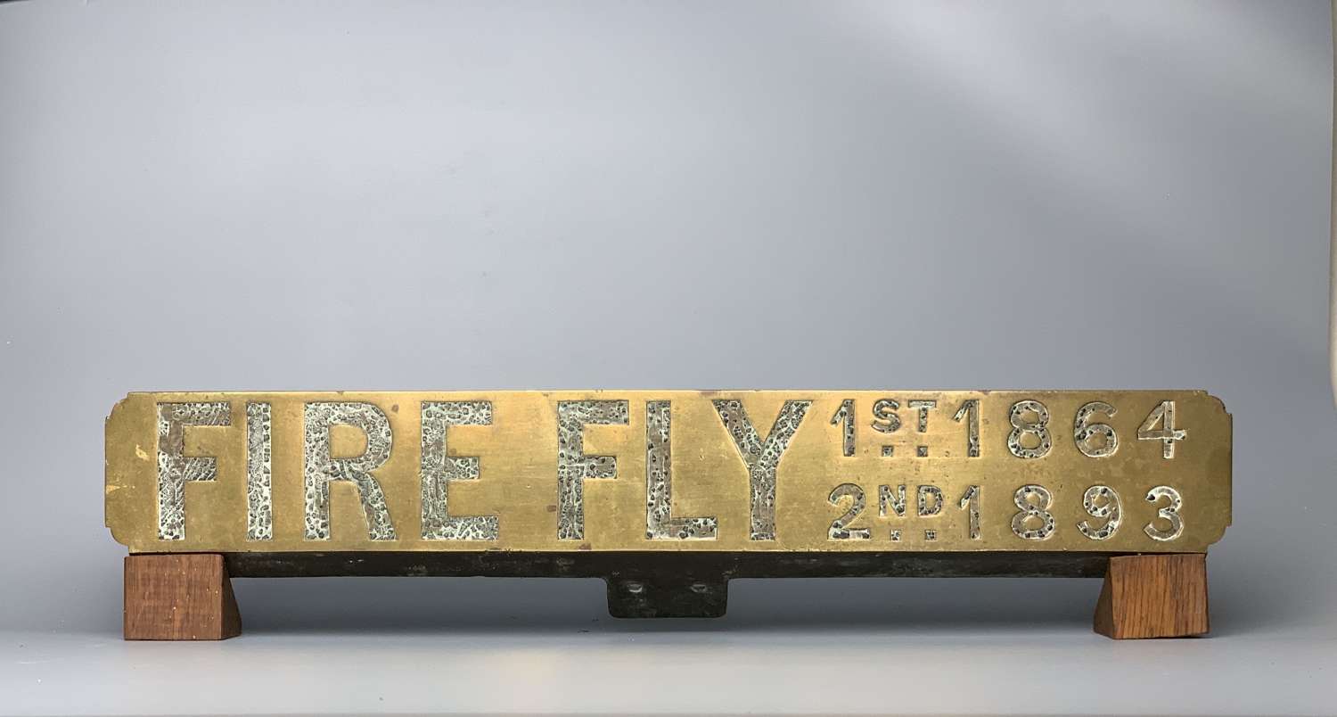 Victorian Brass Steam Engine Nameplate FIREFLY