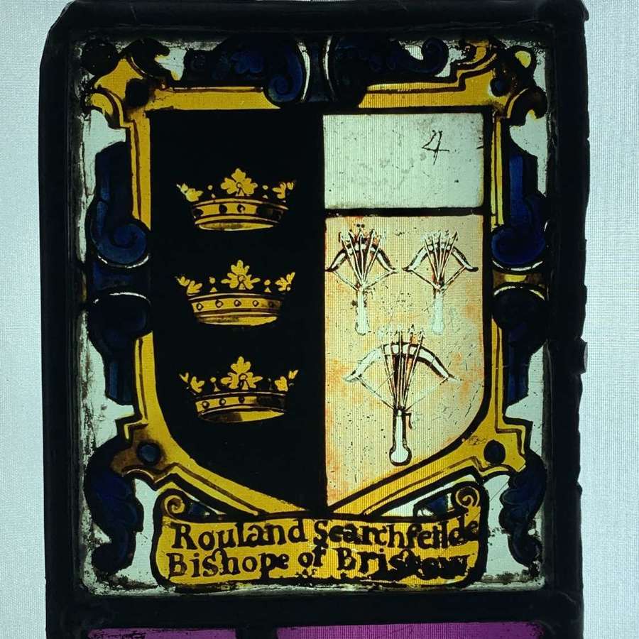 Stained Glass Panel Rouland Serchfeltde Bishop of Bristol 1620