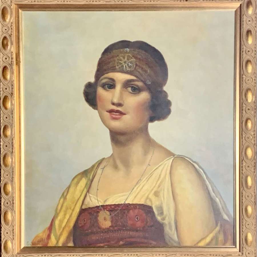 Portrait of a Girl in Eastern Inspired Costume, Oil on Canvas