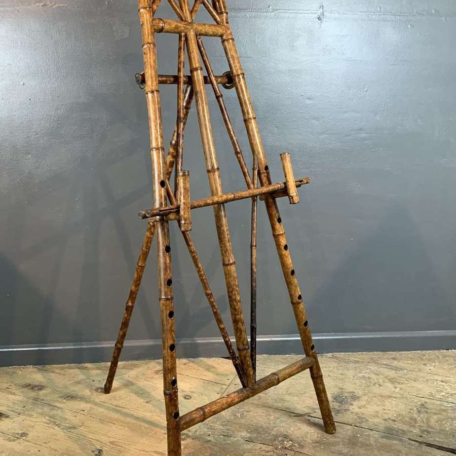 Antique Stained Bamboo Display Easel