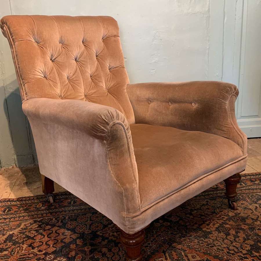 Victorian Button Back Library Armchair