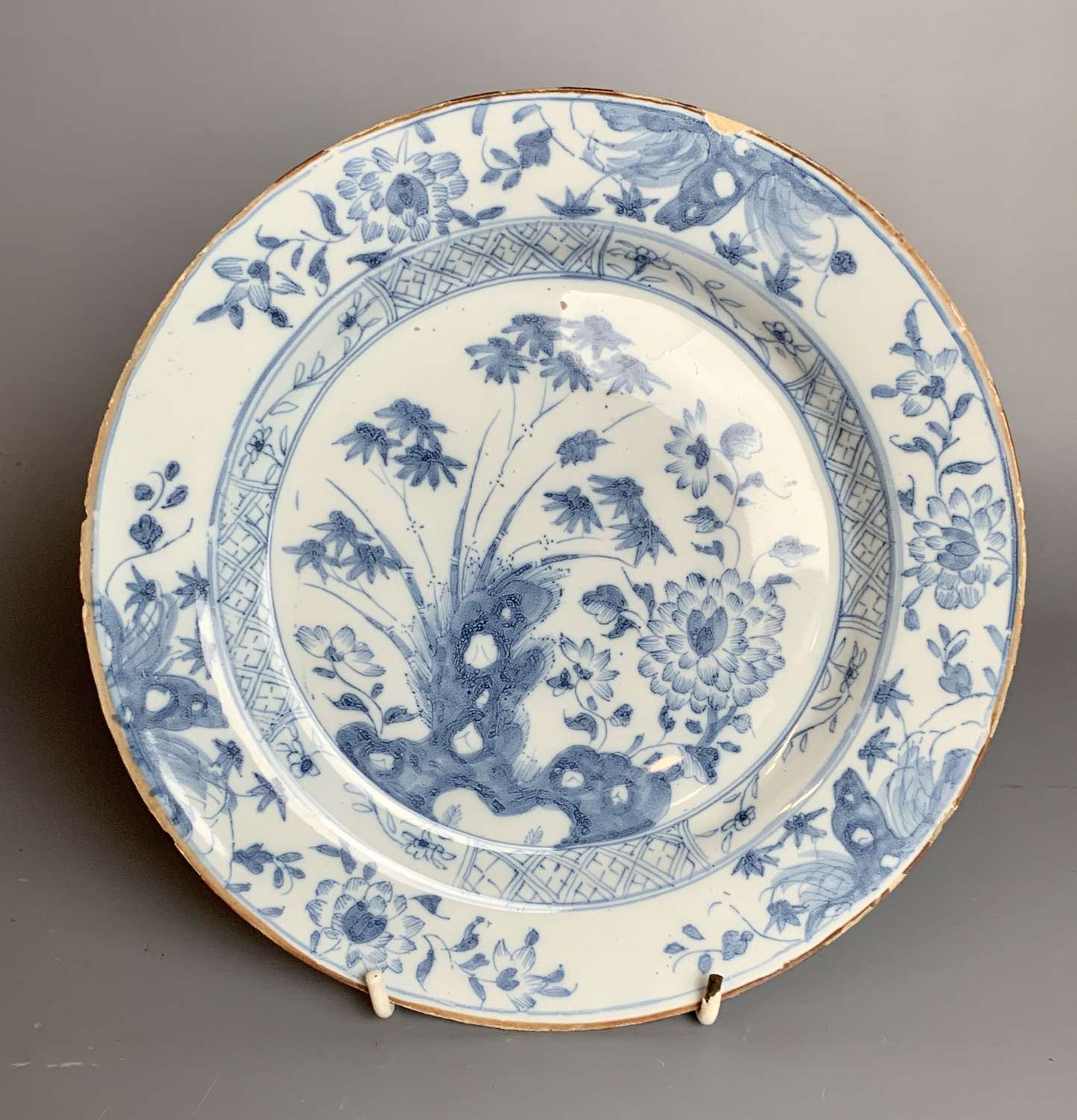 18th century Delft blue & white plate