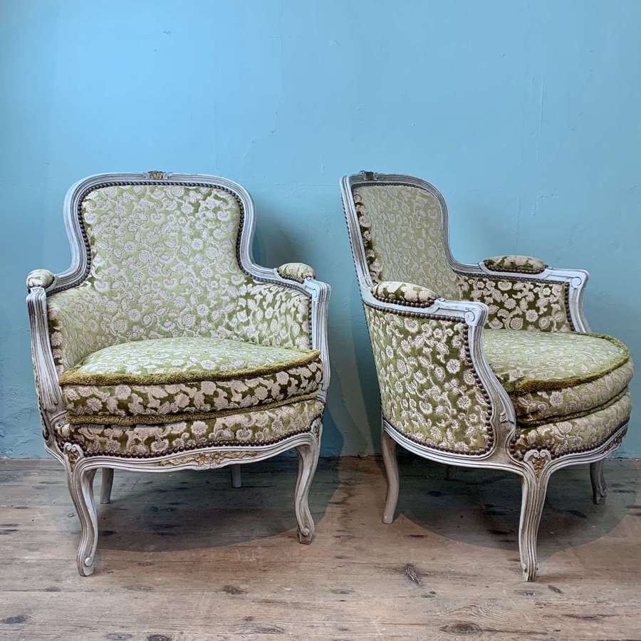 Pair of French Louis XV Revival Tub Armchairs