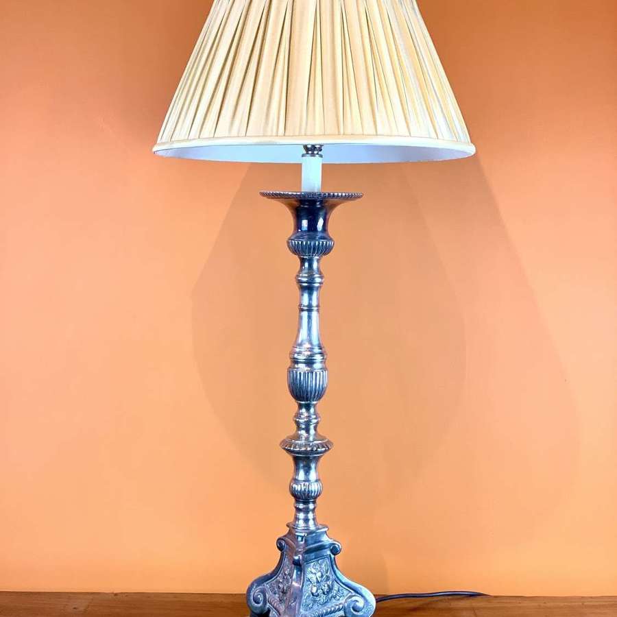 Silver Plated Table Lamp in 17th Century Florentine Style