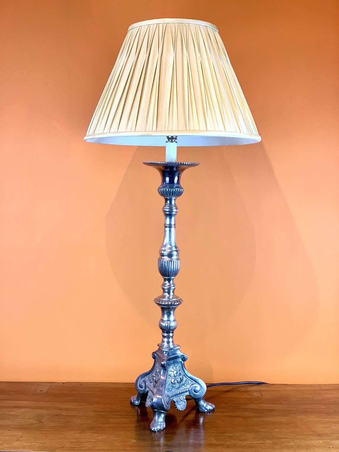 Silver Plated Table Lamp in 17th Century Florentine Style