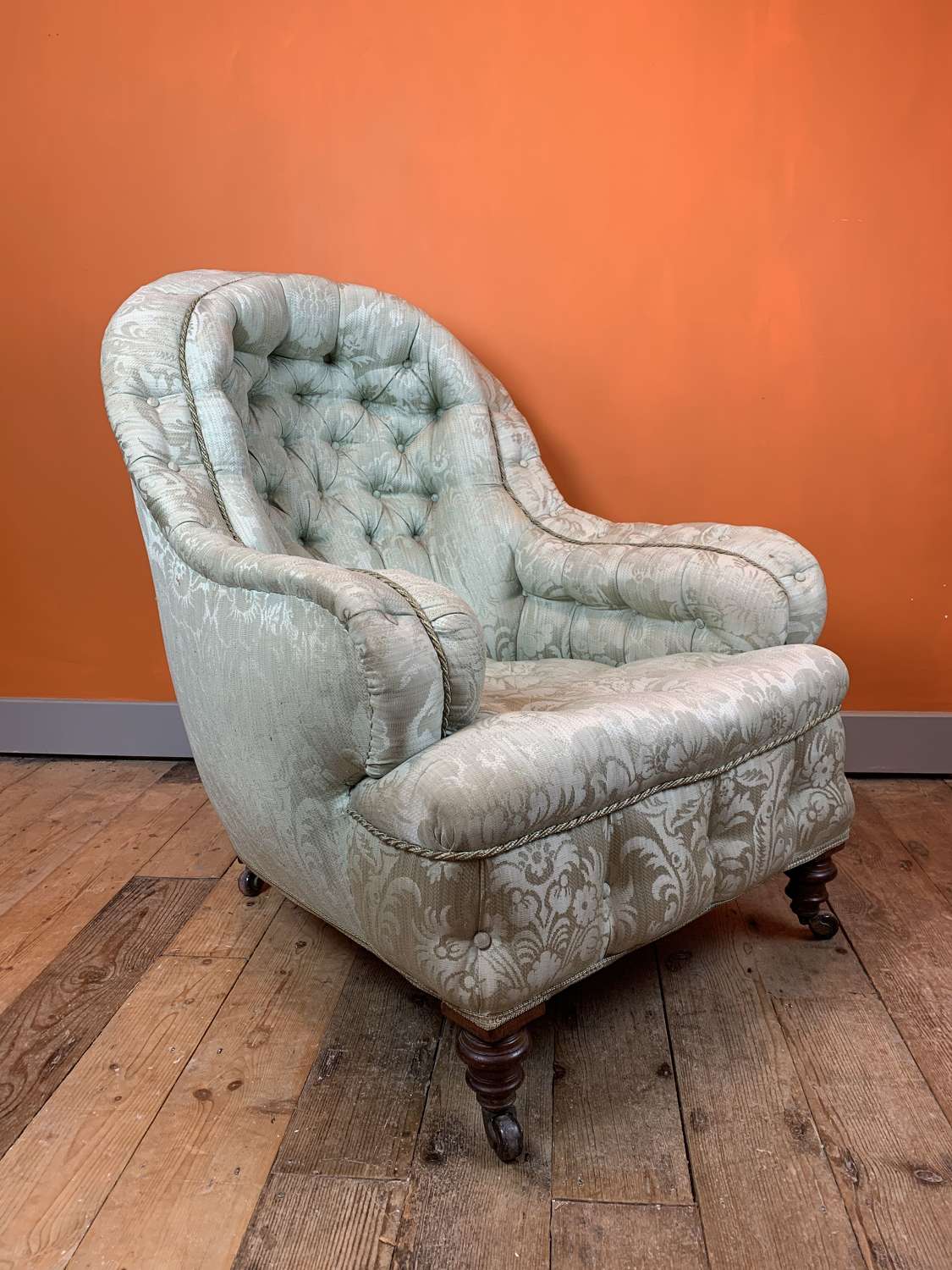 Unusual Victorian Buttoned Armchair by Cornelius V Smith