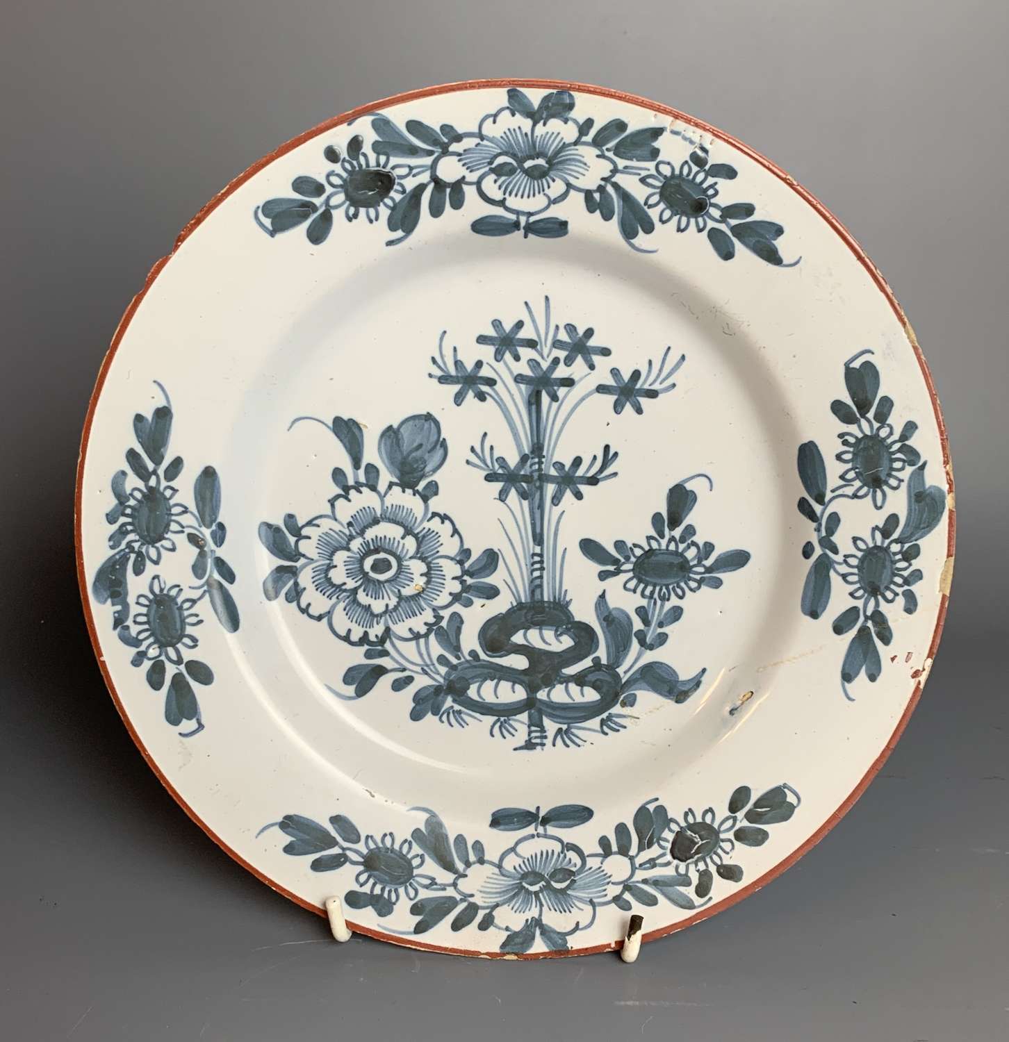 18th Century English Delft Blue & White Plate