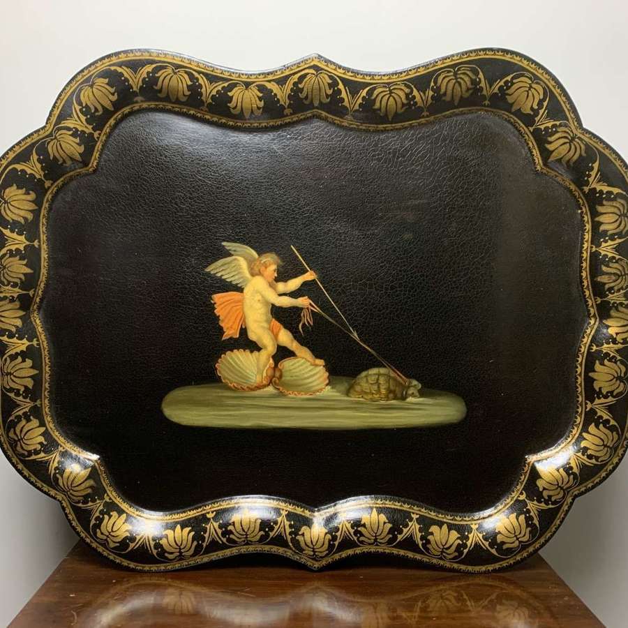 Regency Gilded & Hand Painted Papier Mache Tray