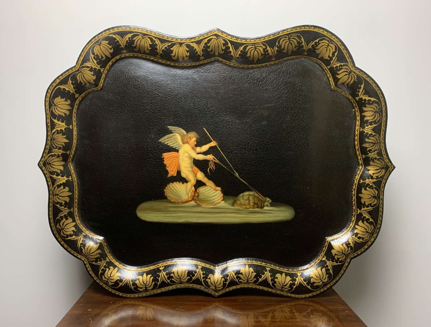 Regency Gilded & Hand Painted Papier Mache Tray