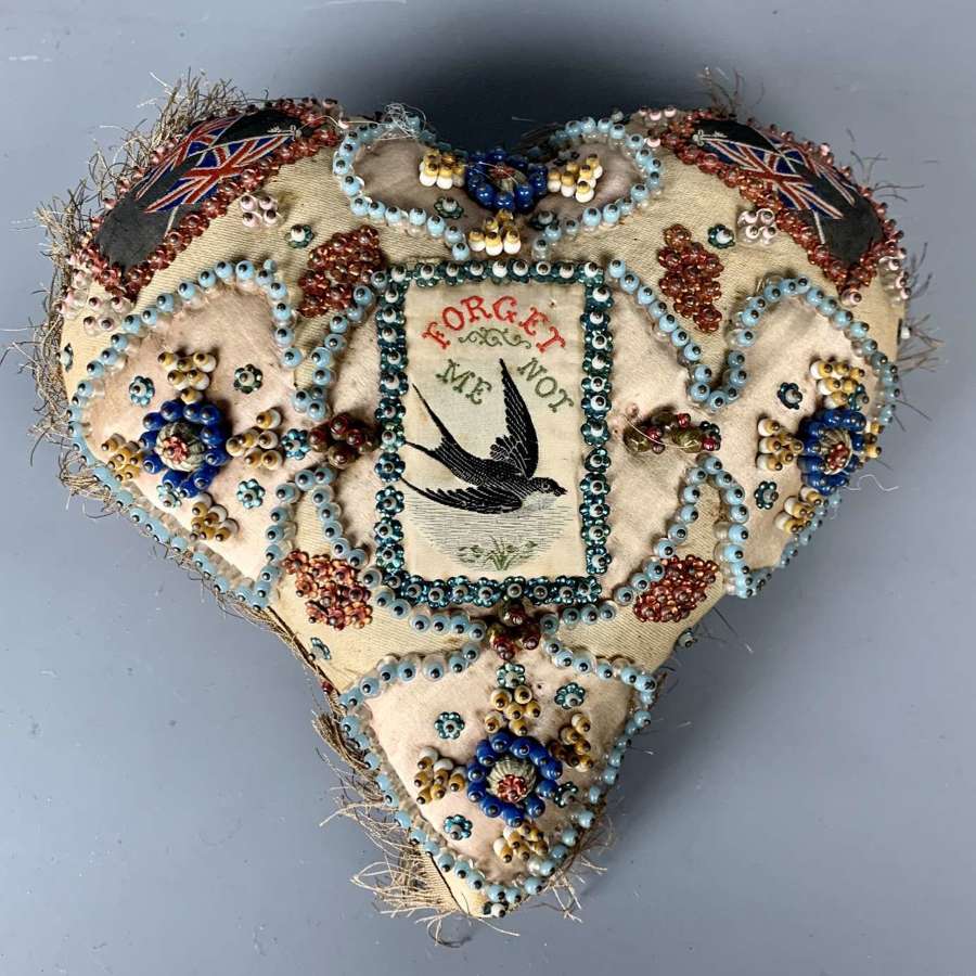 Victorian Forget Me Not Sweetheart Pin Cushion