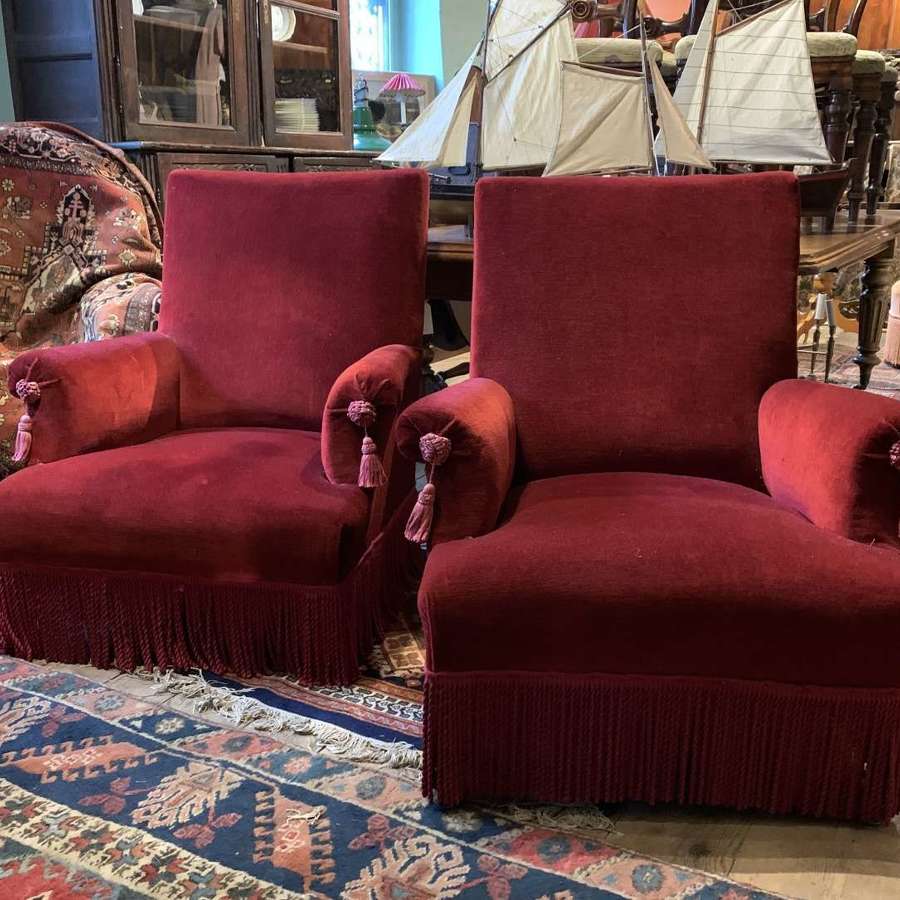 Pair of French Napoleon III Armchairs