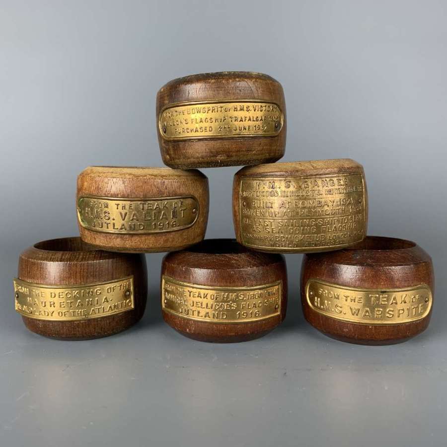 Teak Napkin Rings Made From Naval Ships Timbers