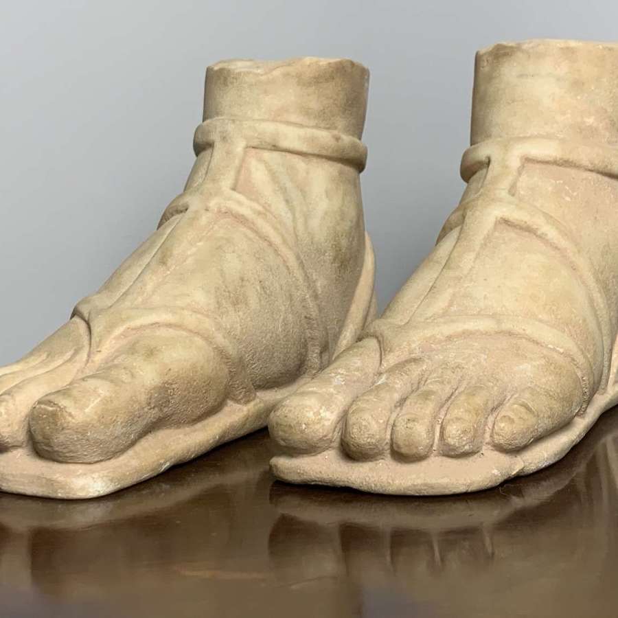 Pair of Carved Marble Roman Feet After the Antique