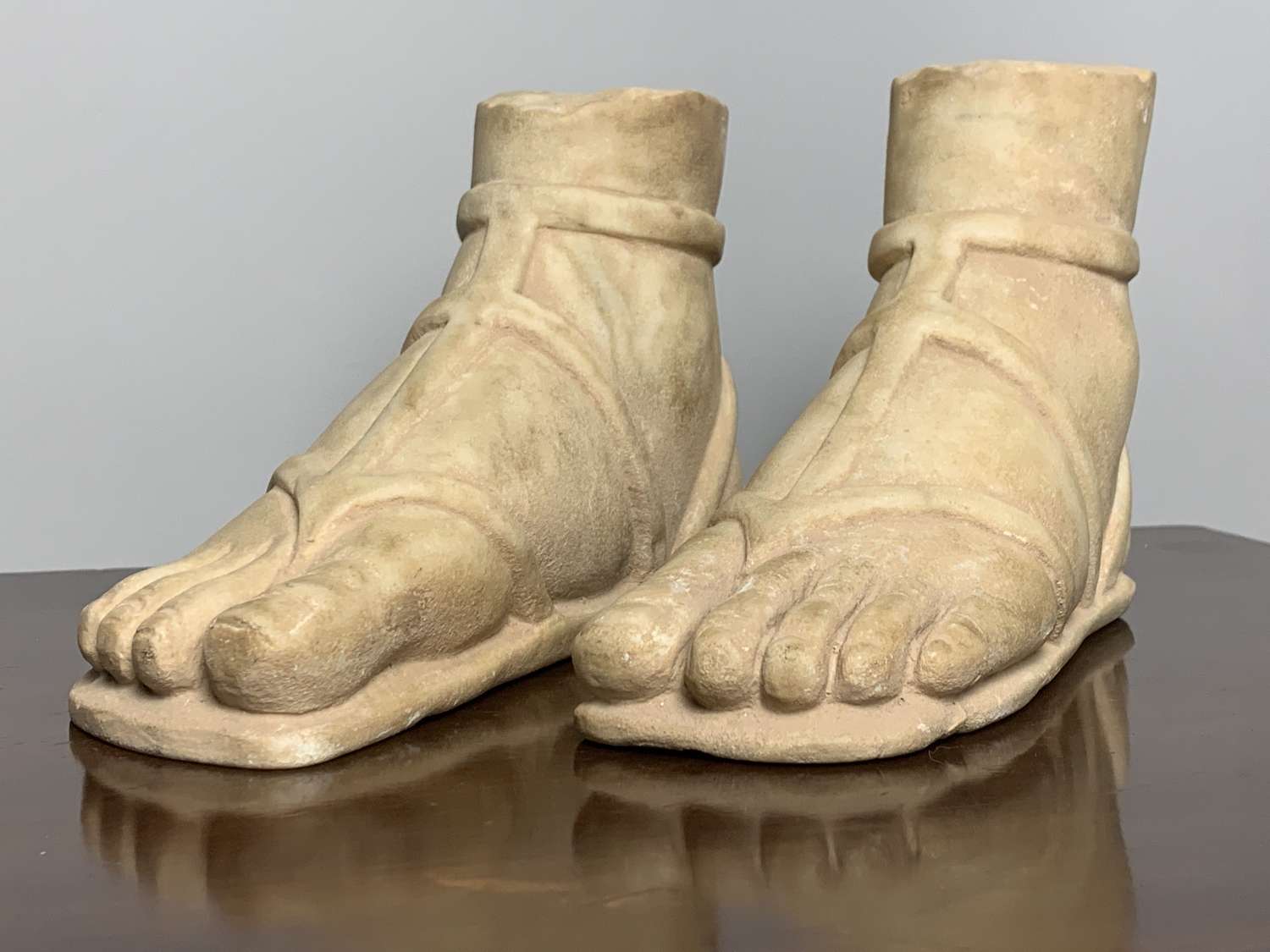 Pair of Carved Marble Roman Feet After the Antique