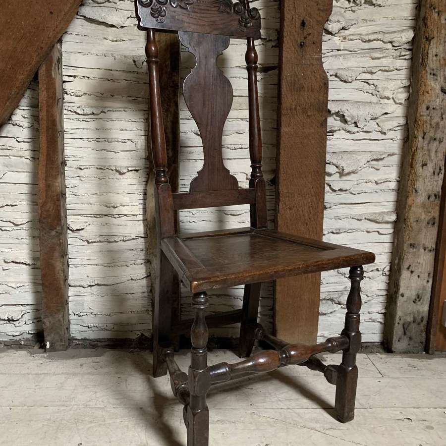 Early 18th Century Oak Backstool Chair