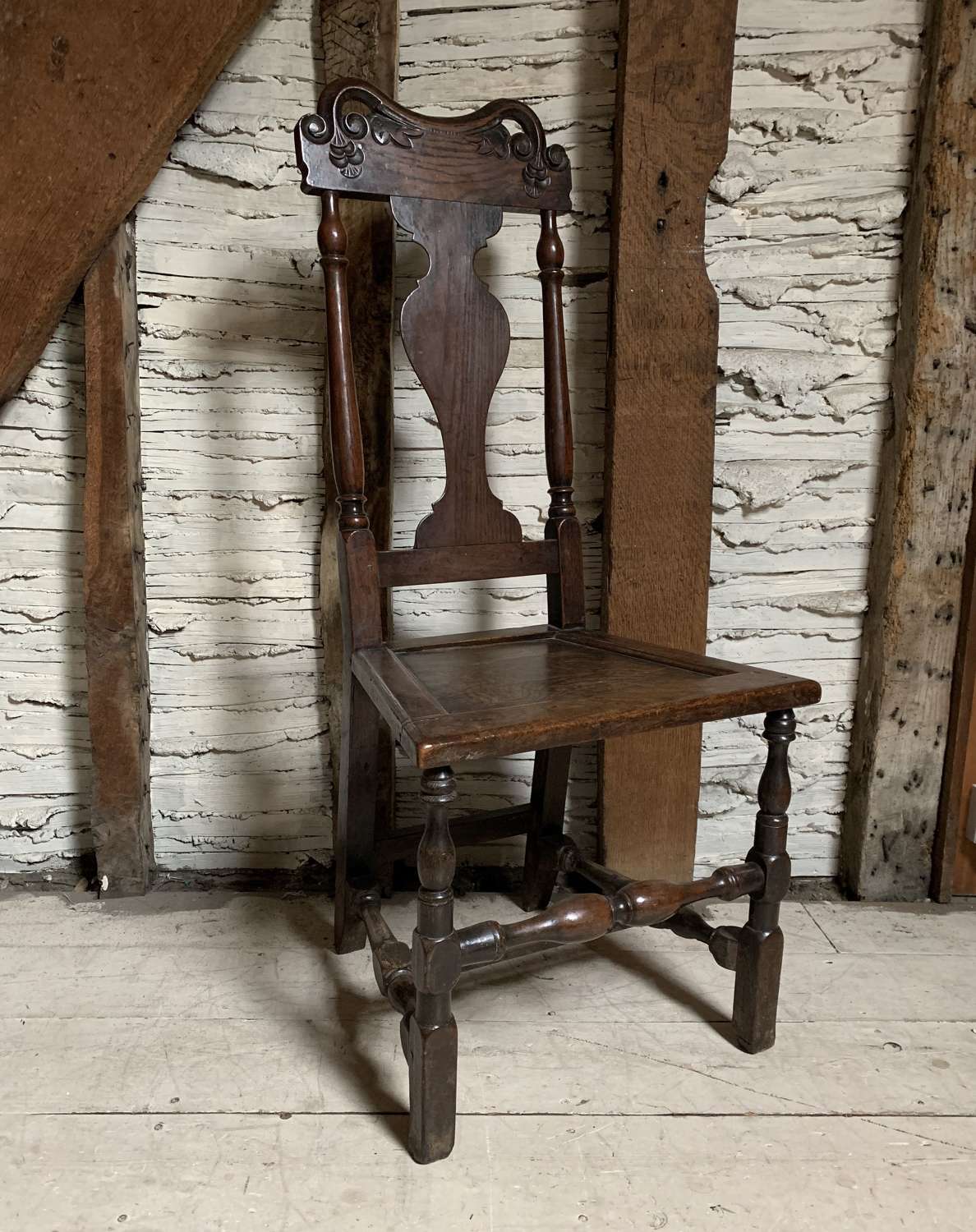 Early 18th Century Oak Backstool Chair