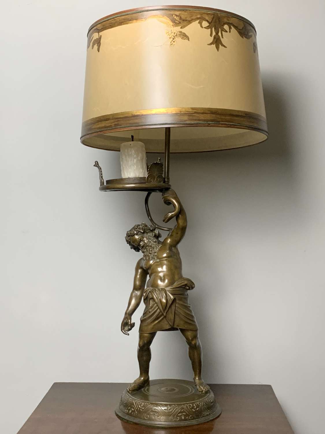 Grand Tour Bronze Silenus Figural Lamp by Nelli, Rome