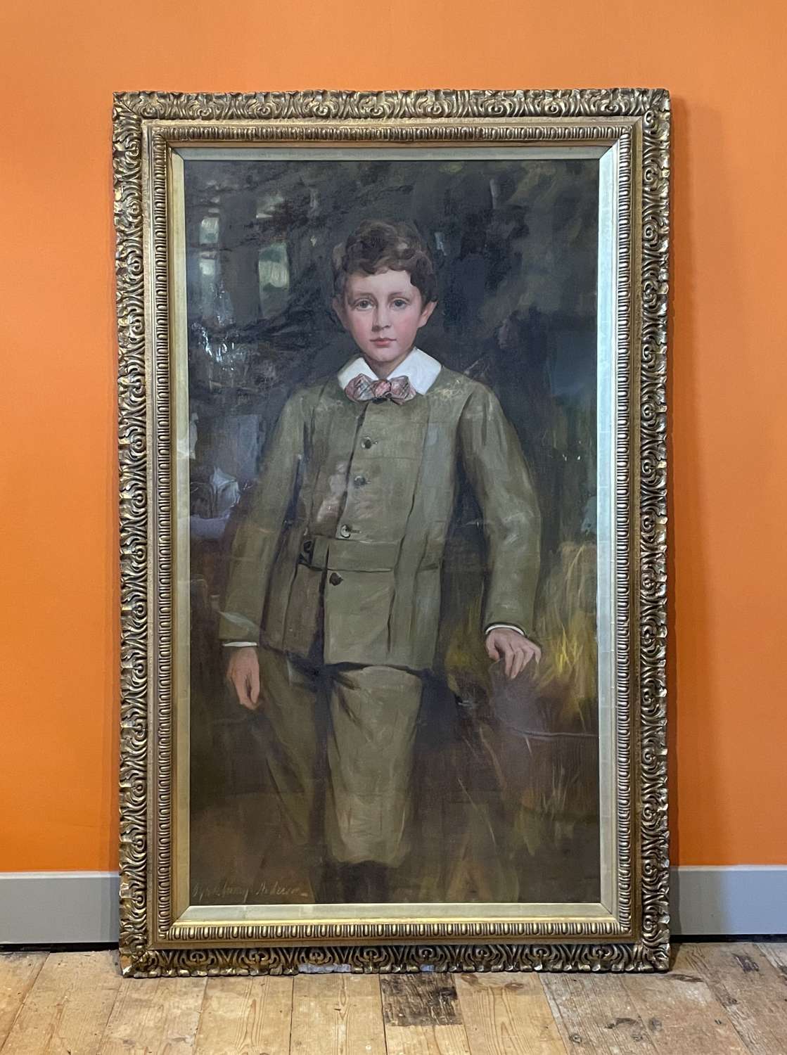 Charles Goldsborough Anderson, Portrait of a Young Boy, Oil on Canvas
