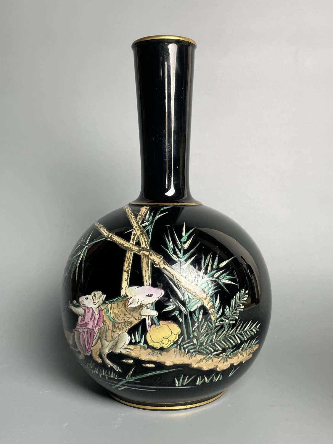 Victorian Jackfield Dudson Pottery Bottle Vase
