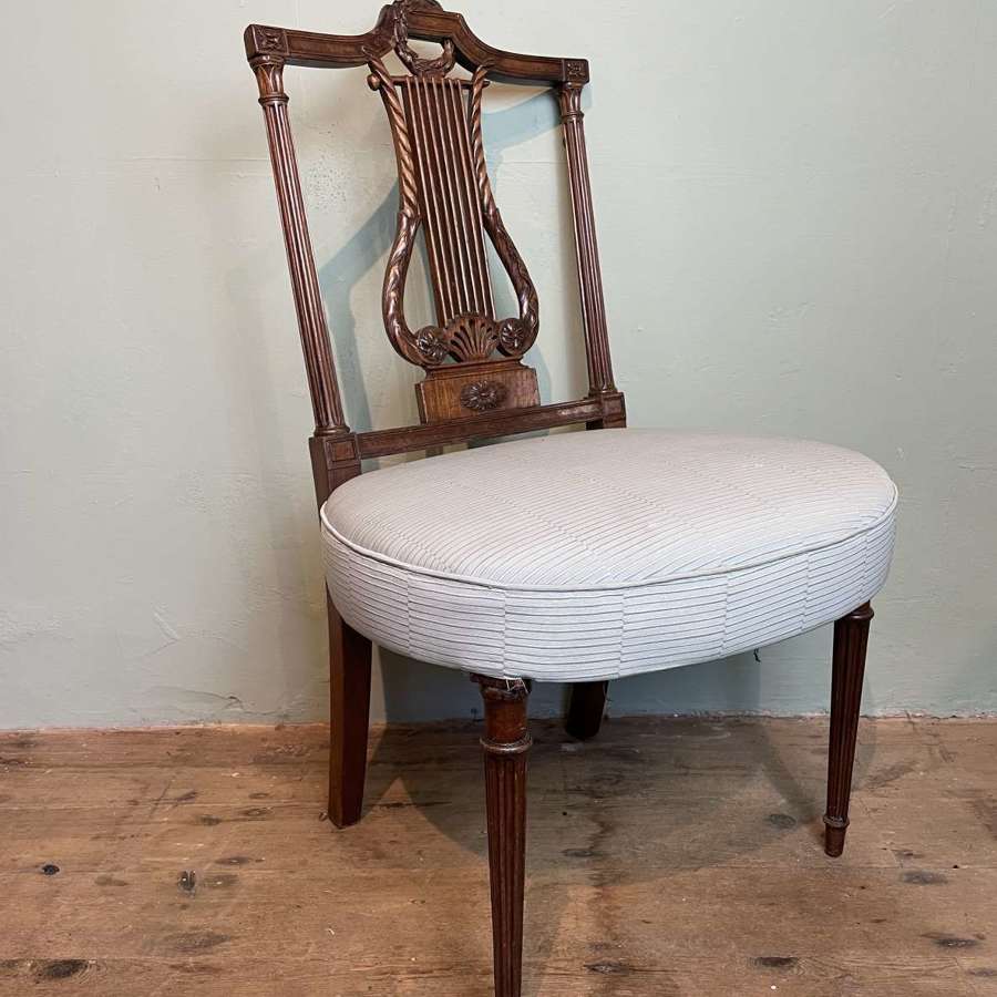 Antique French Lyre Back Side Chair