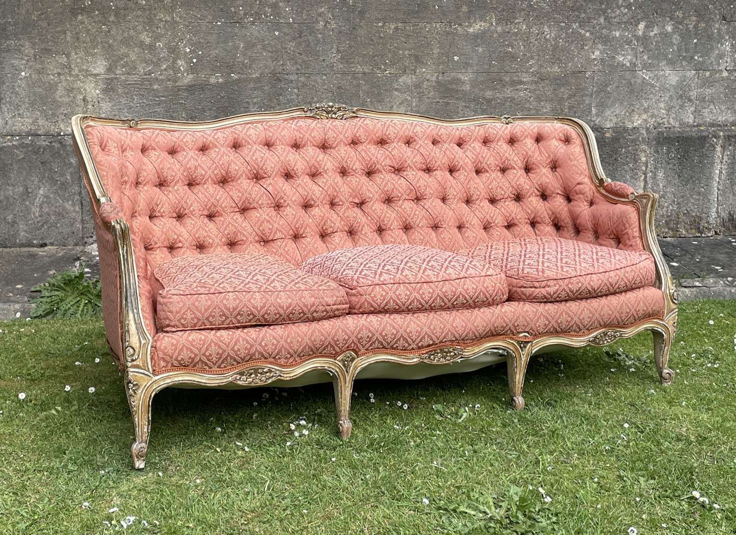 French Louis XV Revival Sofa in Original Paint