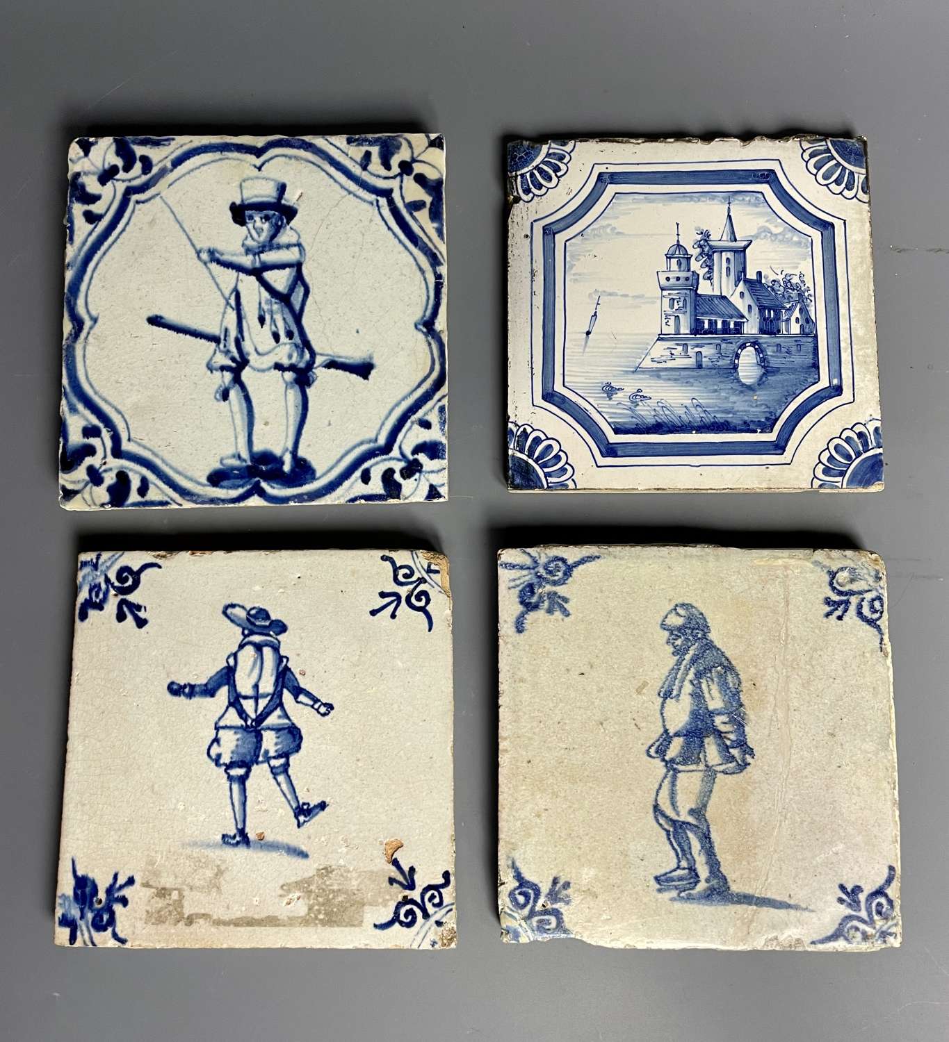 Four 18th Century Delft Tiles