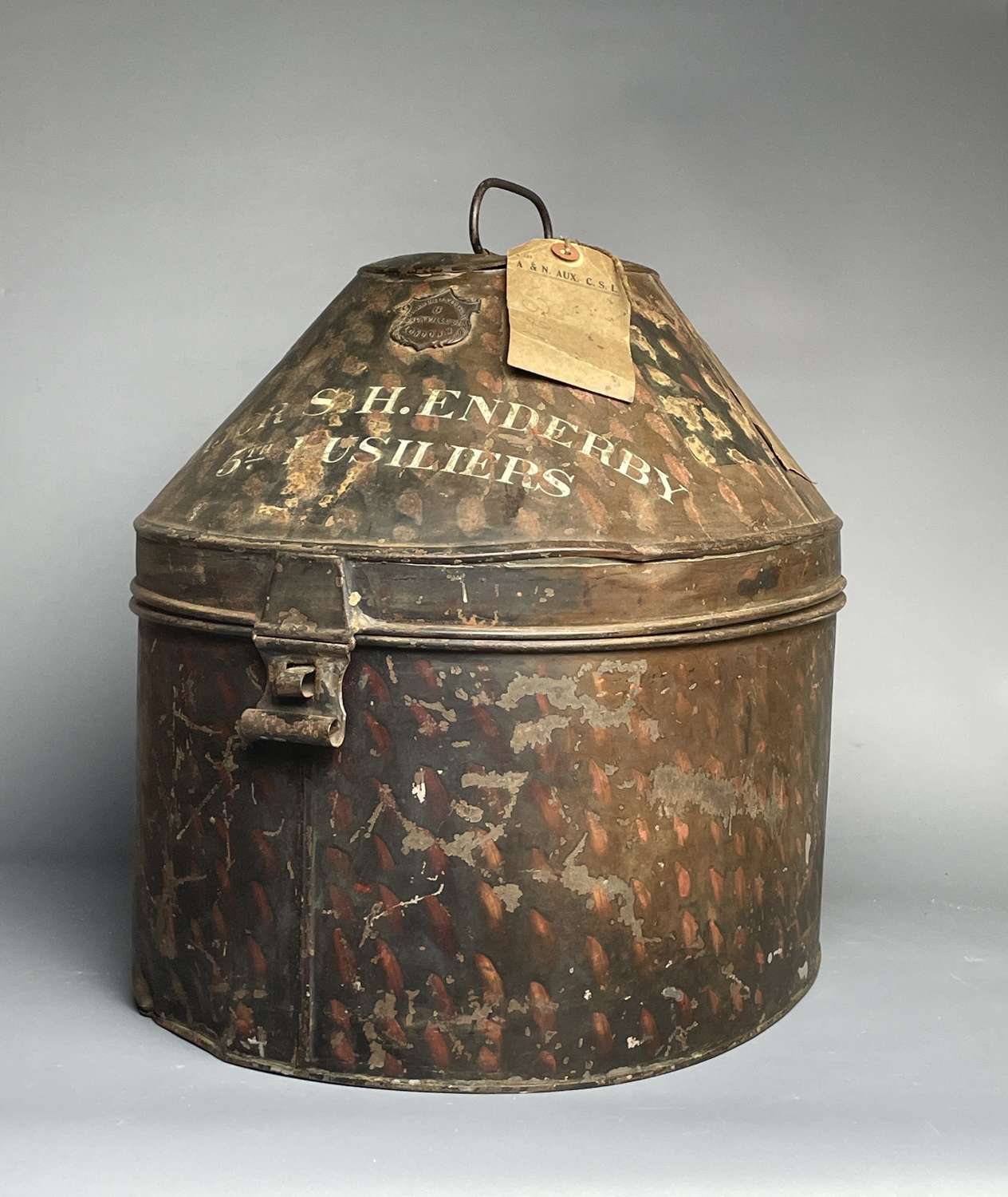Victorian Military Toleware Hat Box