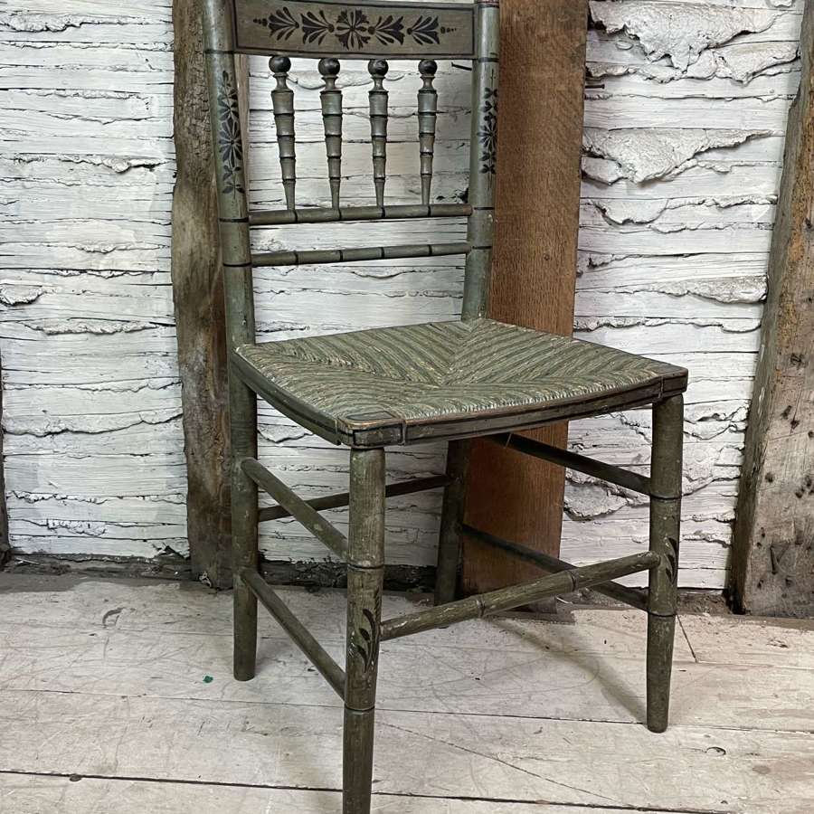 Regency Painted Rush Seated Occasional Chair