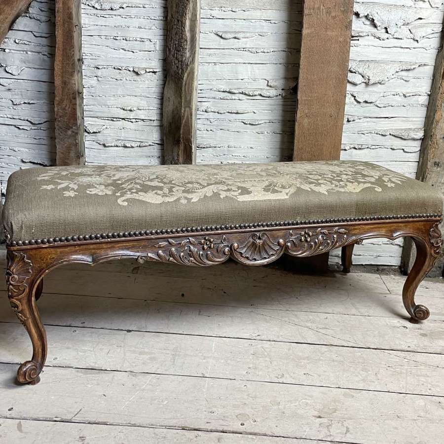 French Louis XV Revival Tapestry Upholstered Footstool