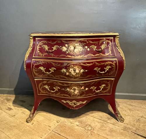 Italian Hand Painted Bombe Chest of drawers