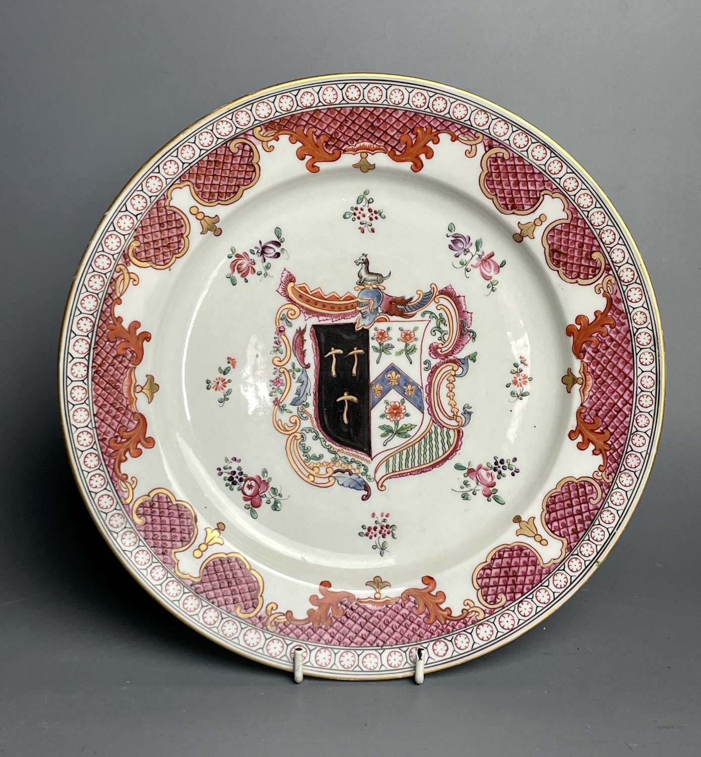 Samson of Paris Famille Rose Armorial Porcelain Plate