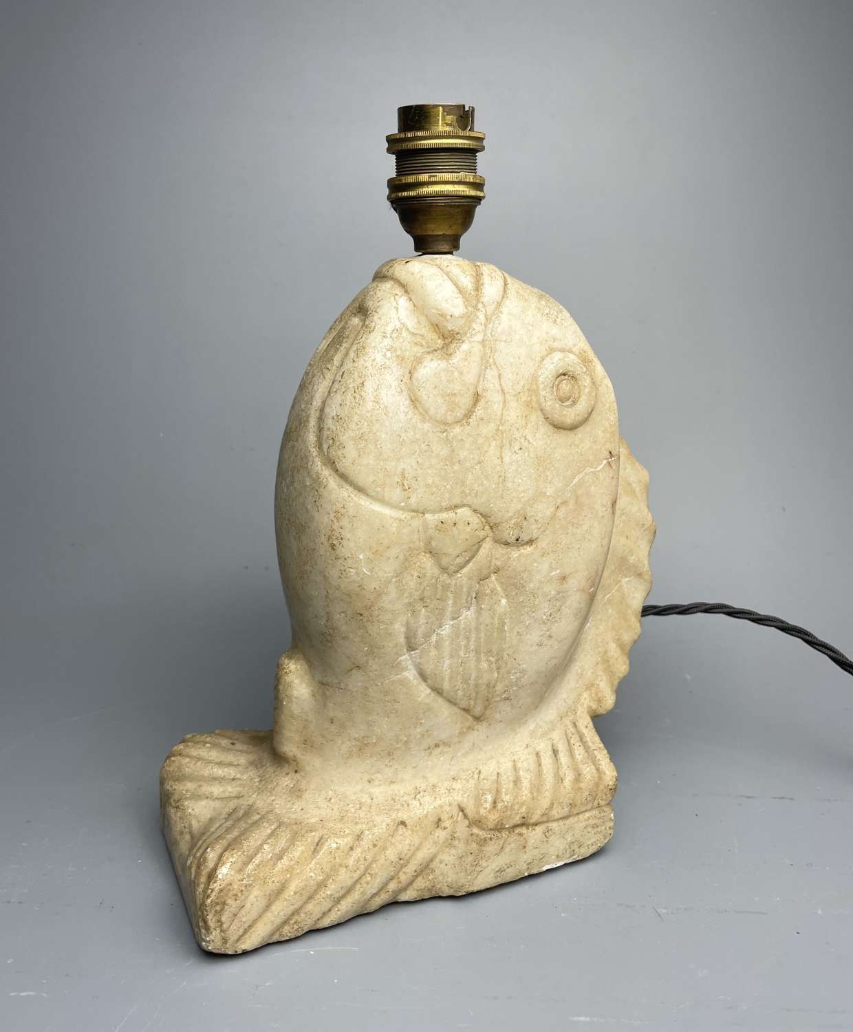 Carved Marble Fish Lamp