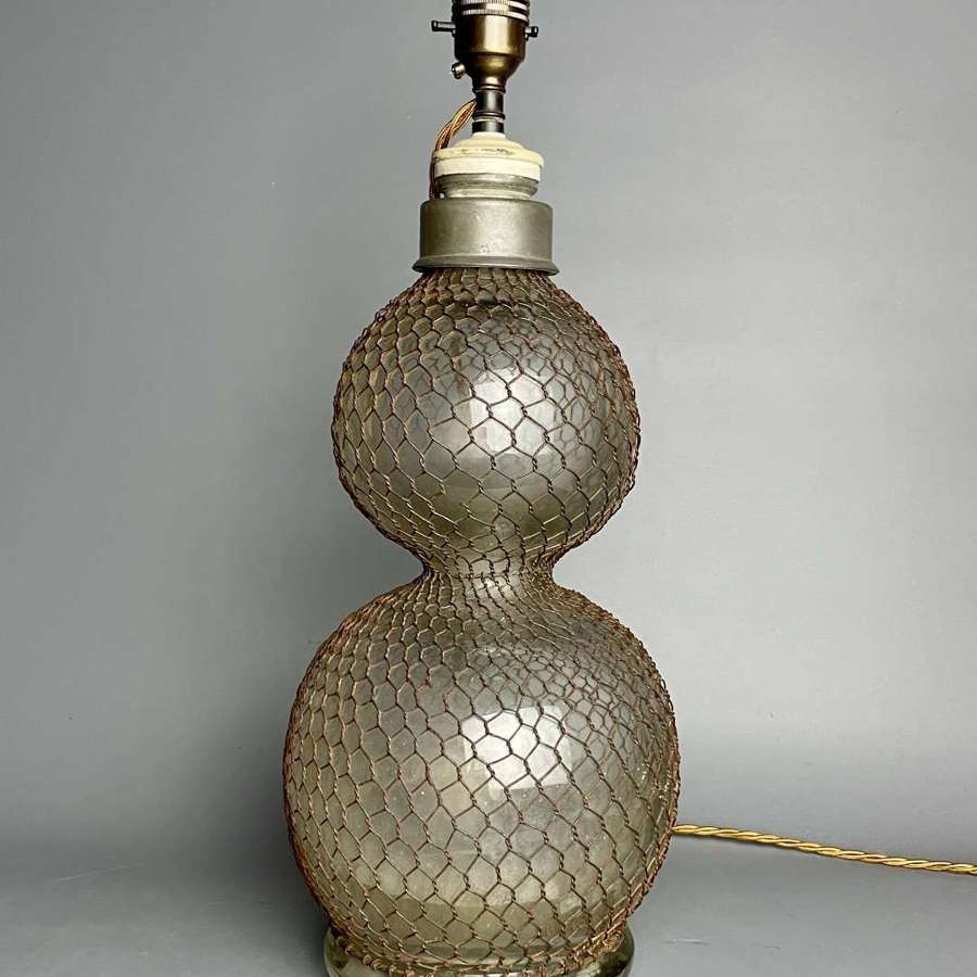 French Wire Covered Double Ball Seltzer Siphon Lamp